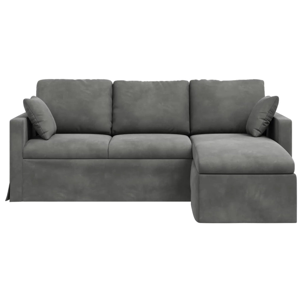 Divano Grigio scuro 198 x 134 x 80 cm Velluto 42024459