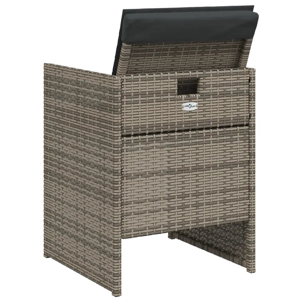 Sedie da Giardino con Cuscini 4 pz | Sedie da Esterno Grigio in Polyrattan