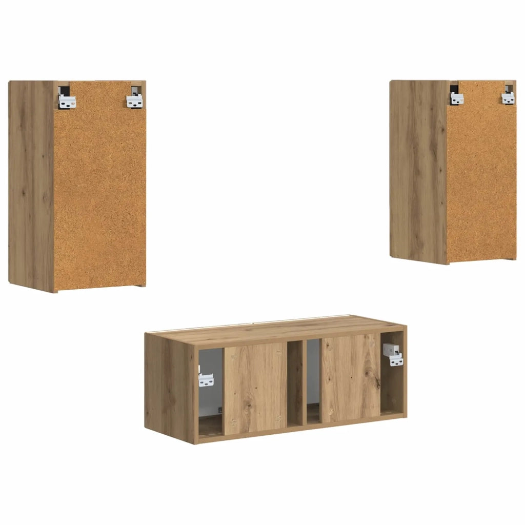 Set mobile TV 2 pcs Rovere artigianale Legno multistrato 3408969