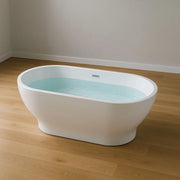 Vasca da bagno ovale freestanding in acrilico bianco lucido centro stanza *** confezione 1