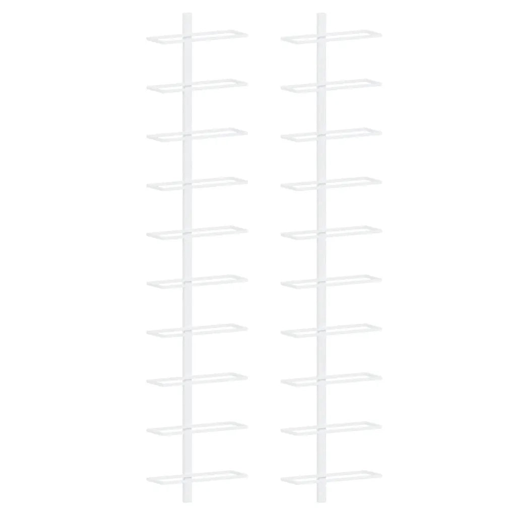 Portavini da Parete per 10 Bottiglie 2 pz Bianco in Metallo cod mxl 49596