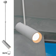 Faretto orientabile lampada sospensione moderna LED GU10 pendente telescopico luci tavolo bar vetrina sala espositiva 230V BIANCO