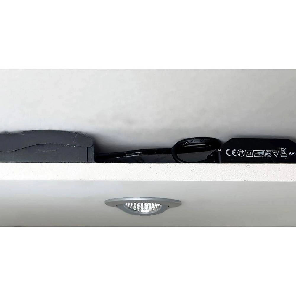 Trade Shop - Faretto Incasso Tondo Slim Luce Box Doccia Led 8w Orientabile Dimmerabile Nichel -
