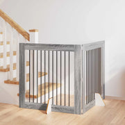 Cancello per cani con supporti 2 pcs Grigio Sonoma 100 x 100 cm