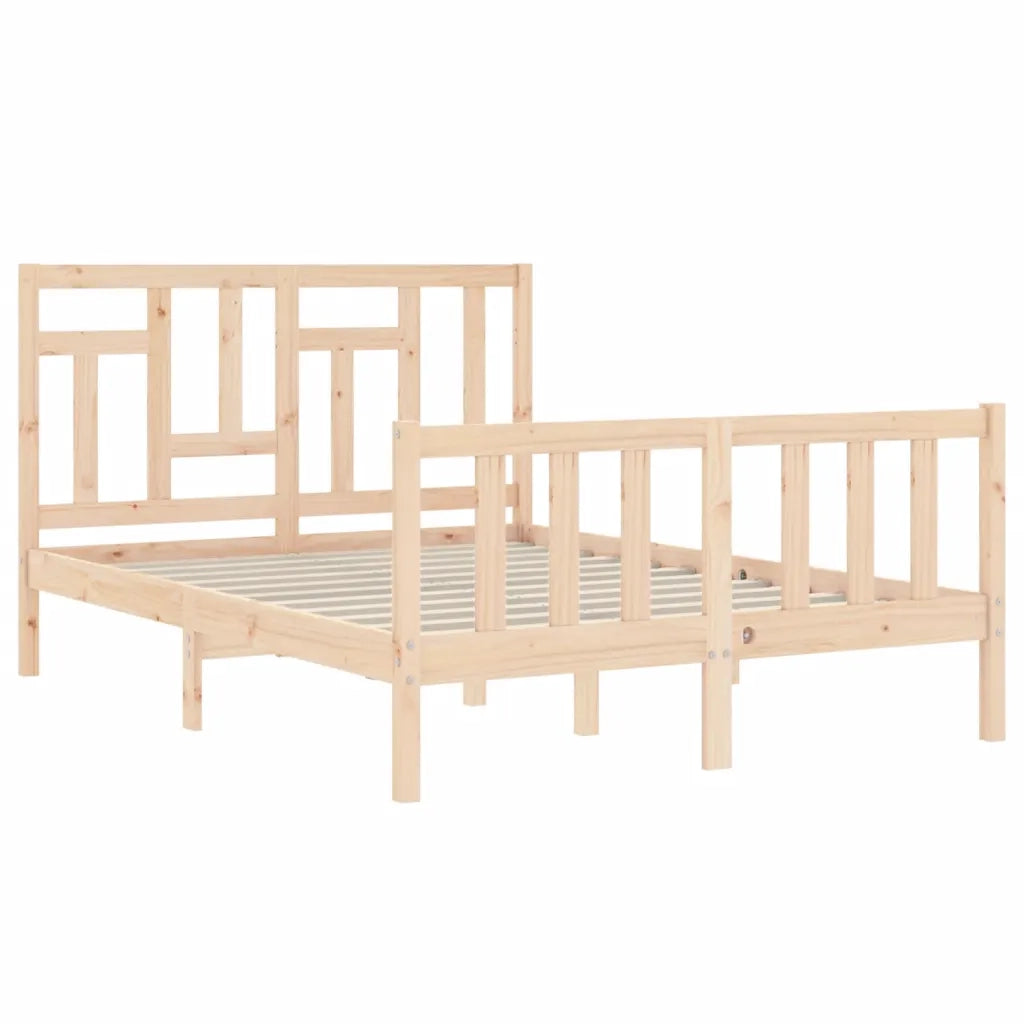 Giroletto con Testiera-Struttura Letto con testiera Double in Legno Massello 267049