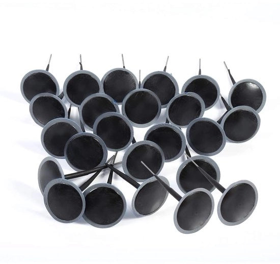 Set di riparazione 24 pezzi - Kit di riparazione pneumatici - Adesivo a contatto di funghi 6 mm - Gomma di alta qualità - Utilizzo duraturo - Alta resistenza alle alte temperature - Riparazione pneumatici