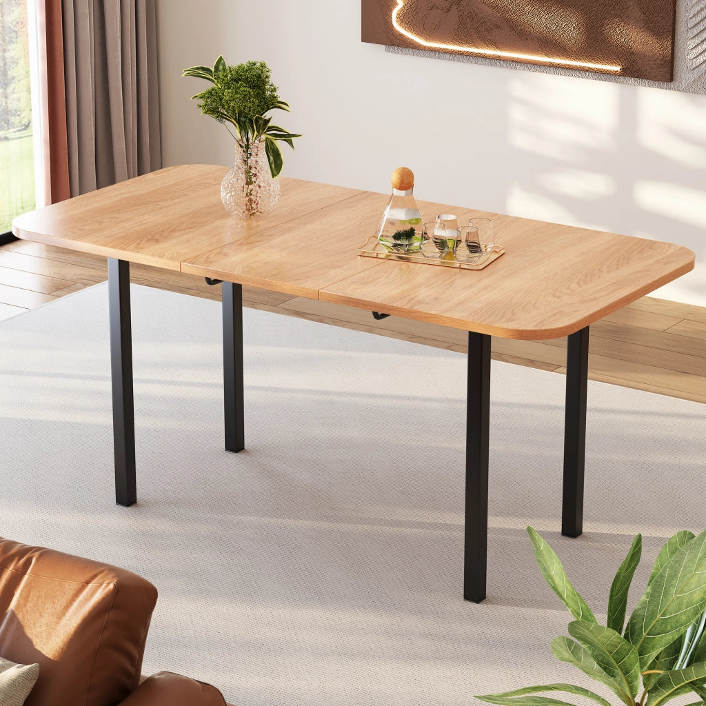Tavolo allungabile con piano estensibile stile classico per sala da pranzo in MDF finitura quercia bianca americana