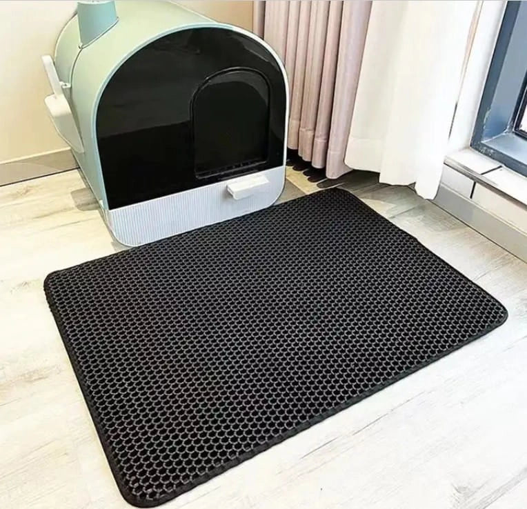 Tappetino per lettiera Valora igienico nero facile da pulire 60x45cm