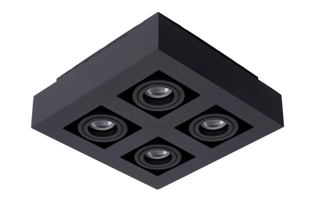 Lucide XIRAX plafoniera 4 spot nera GU10 5W 2200-3000K