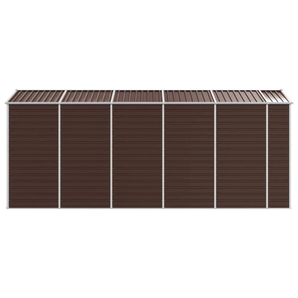 Casetta da giardino cabina ripostiglio casetta da esterno robusta casetta per attrezzi 191 x 470 x 198 cm acciaio zincato marrone 02_0022272