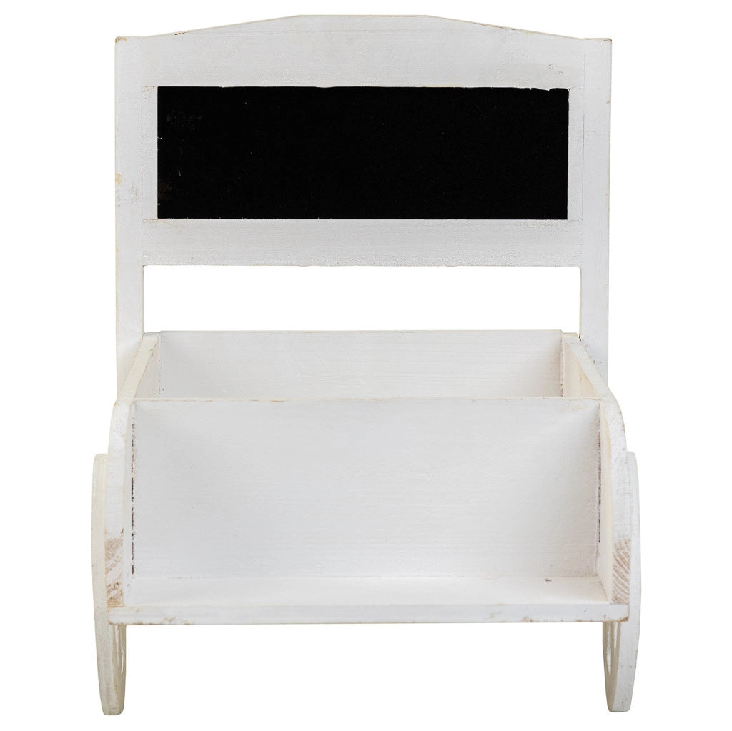 Supporto carrello portafiori in legno bianco 38x31,5x24h