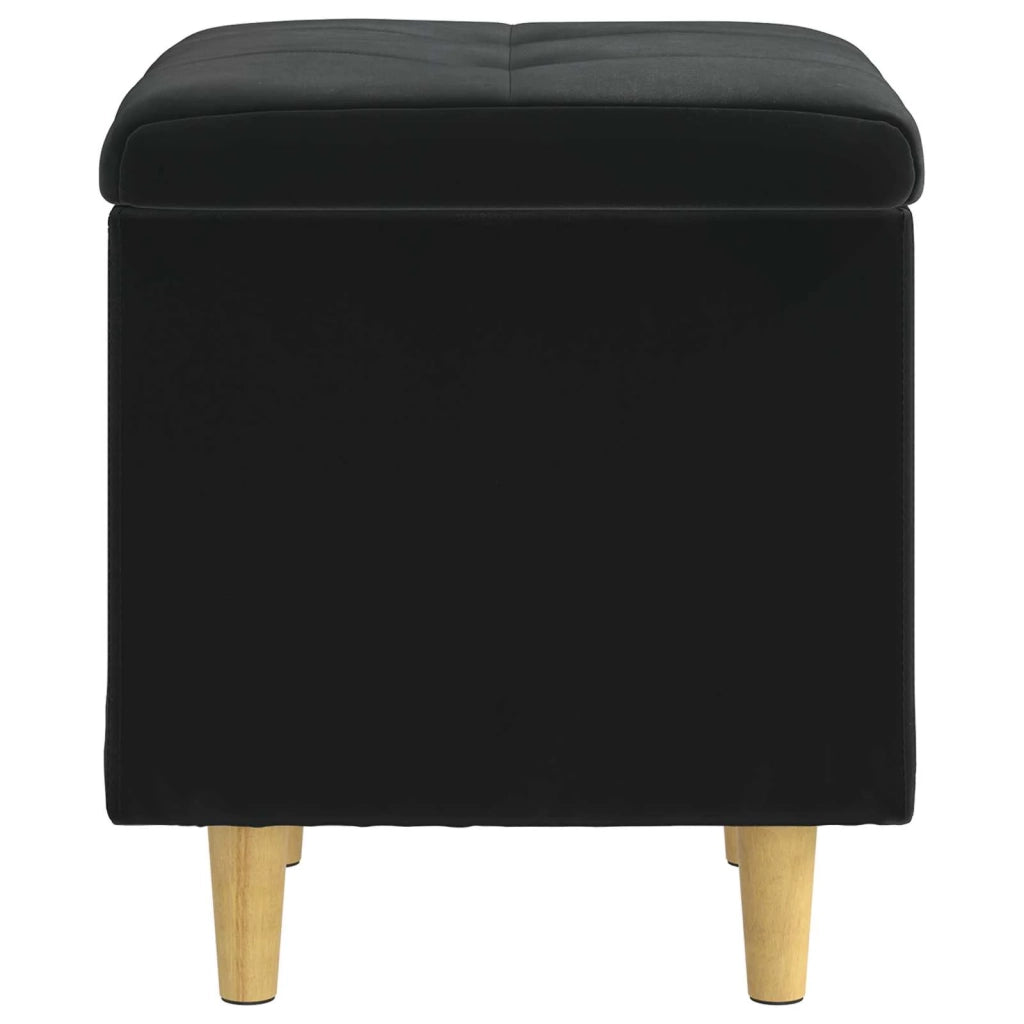 Pouf contenitore con cuscino Nero 40 x 40 x 45 cm Velluto