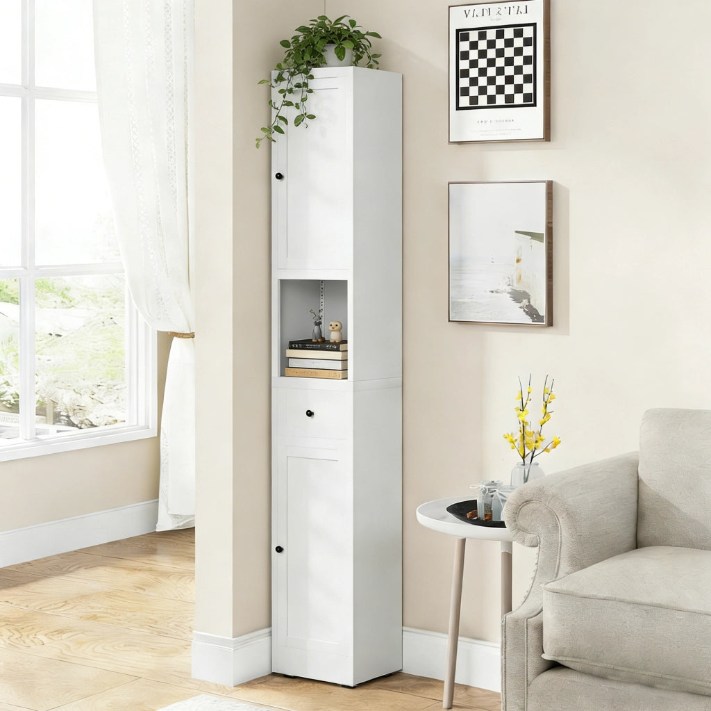 Armadio alto in metallo bianco 180,34 cm con 5 livelli