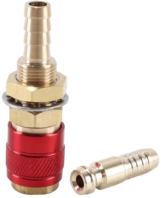 Flessibile Connettore Gas/Acqua - Costruzione in Ottone Sostenibile - Compatibile con Tubo 8 mm - Resistentente all'Usura - Lunga Durata - Facile da Collegare - Valvola di Connettore