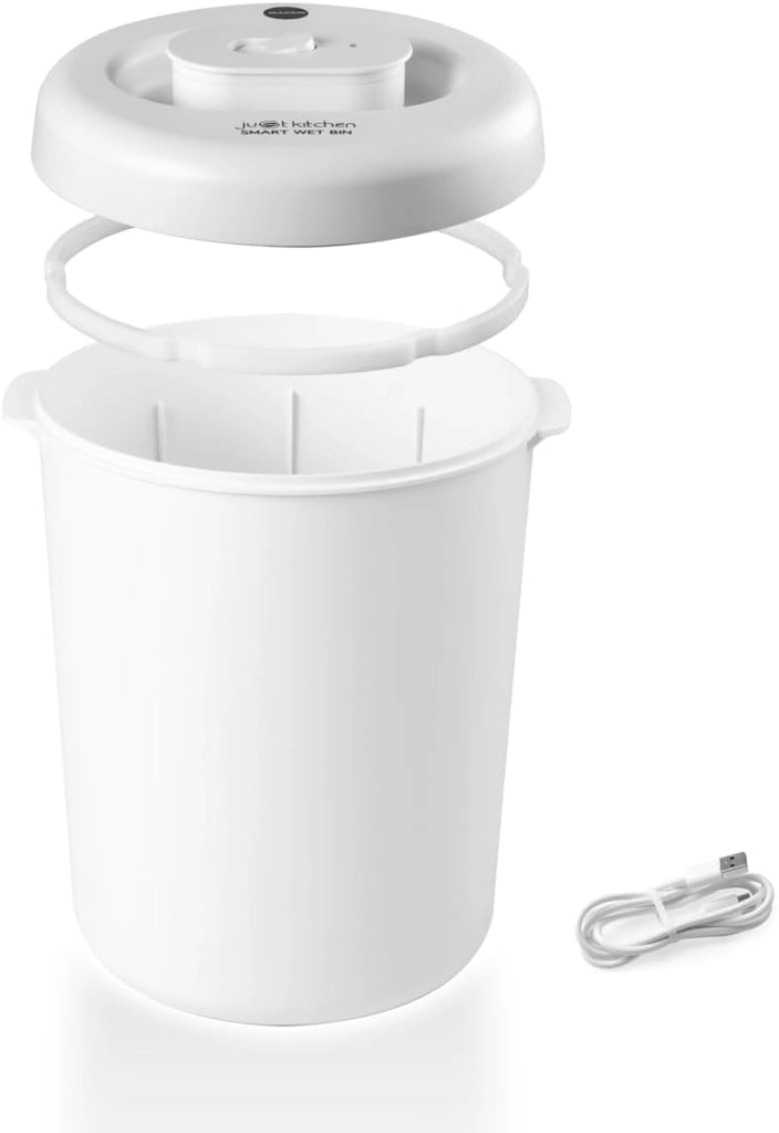 Macom just kitchen 104 smart wet bin bidoncino sottovuoto per umido, abs, bianco, 7,5 l
