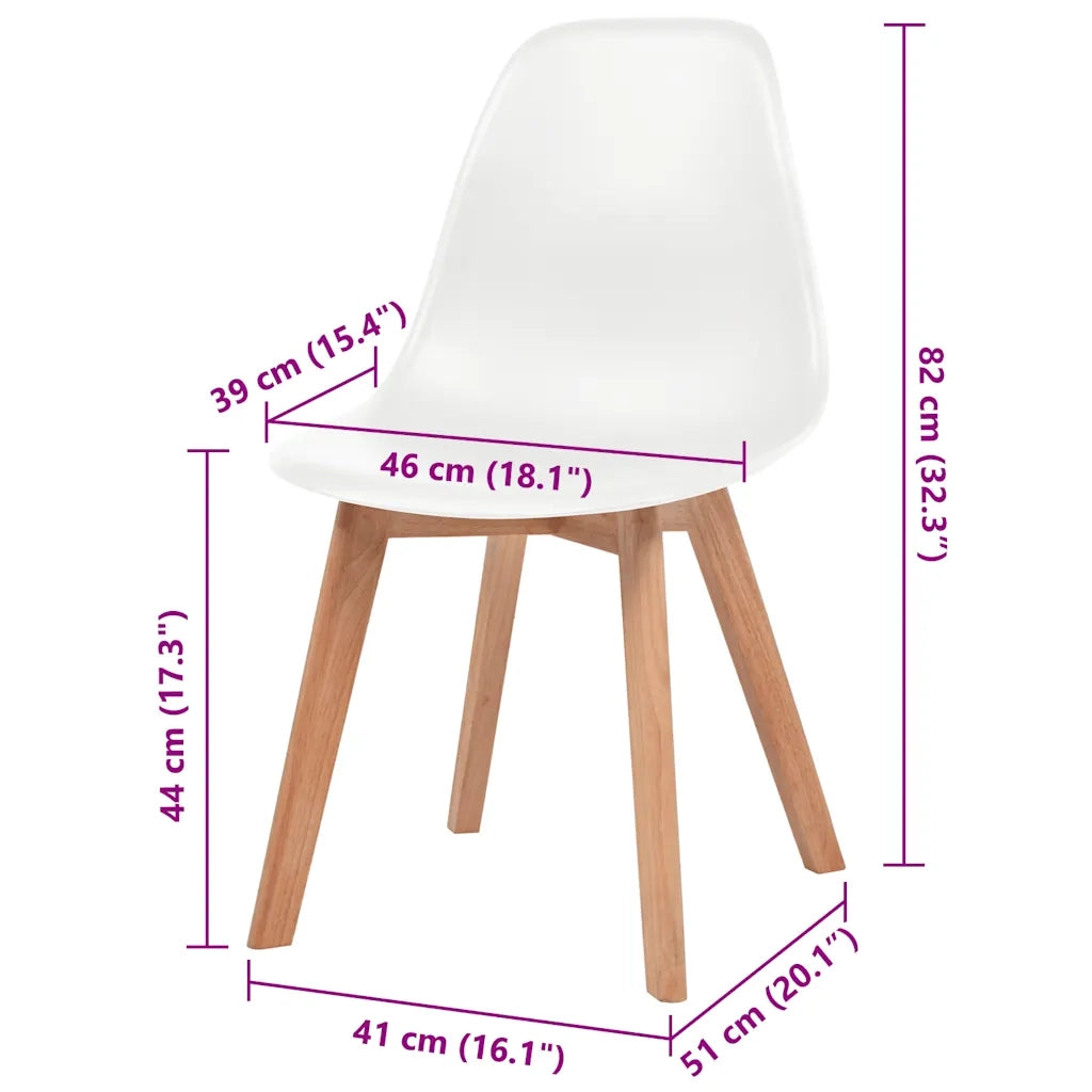 Sedie da Pranzo 4 pz Bianche in Plastica cod mxl 22882