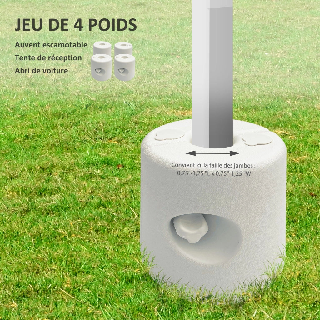 Set di 4 Piedi per Gazebo Pop-up in HDPE ¨C Zephmum ¨C Grigio 40x40x40 cm