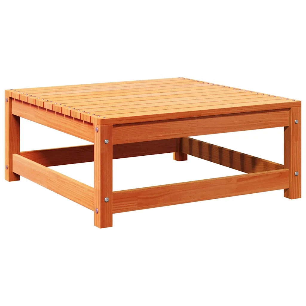 Sedia da giardino-Poggiapiedi da Giardino Marrone Cera 70x70x30 cm Massello Pino