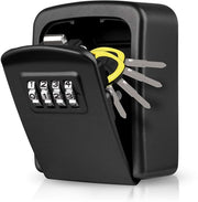 Cassaforte Mini con Codice Numerico con Muratura e Zinklegering Impermeabile e Resistente alla Ruggine per Interno e Esterno per Casa, Garage, Scuola (Nero)