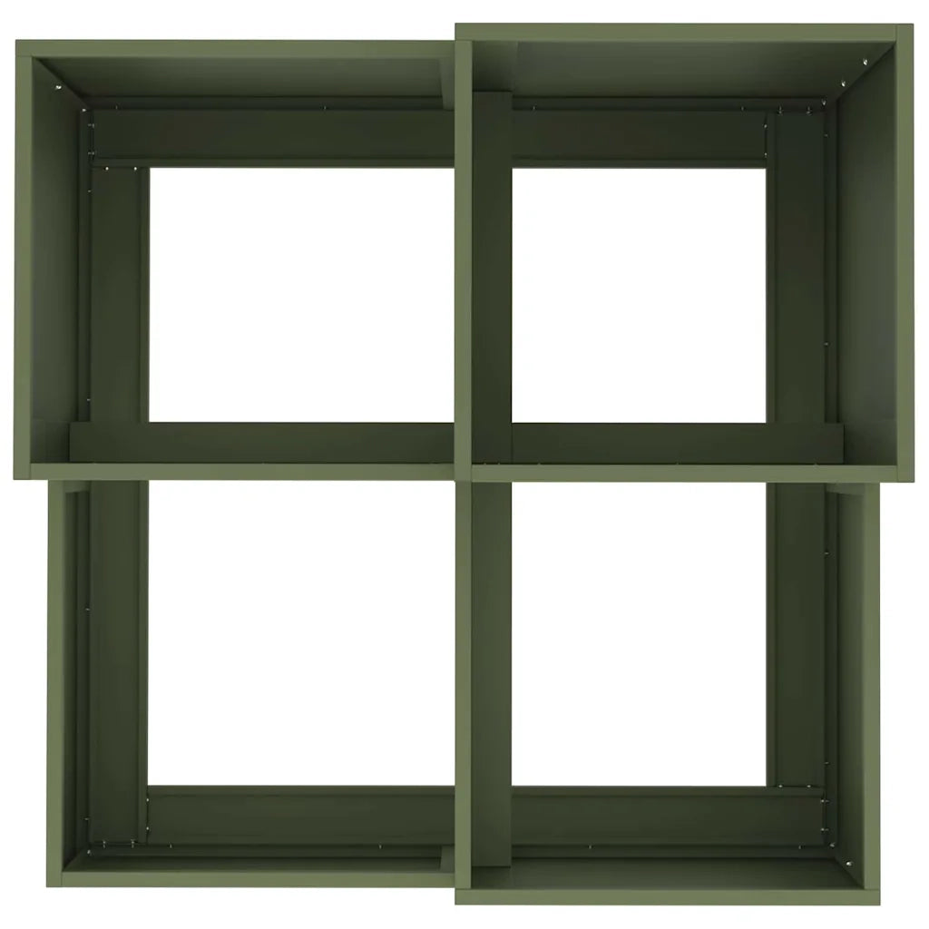 Fioriere | Cassetta per fiori | Vaso da giardino Oliver verde 80 x 80 x 60 cm Acciaio