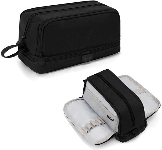 Etui con 3 compartimenti per matite - Capacità di 40 matite - Borsa multifunzionale - Dimensioni 21 x 11 x 9 cm - Adatto per scuola e ufficio