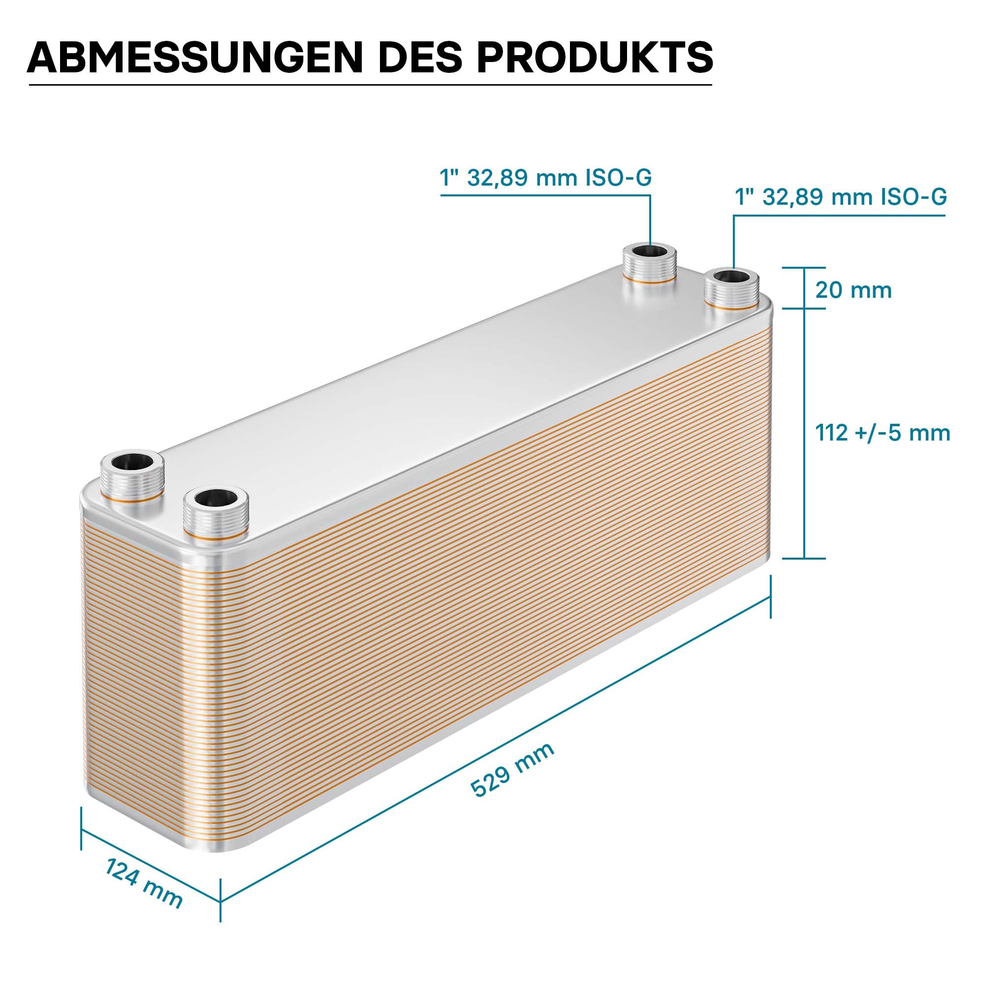 Scambiatore a piastre saldobrasate in acciaio inox, 50 piastre Max 550 kW