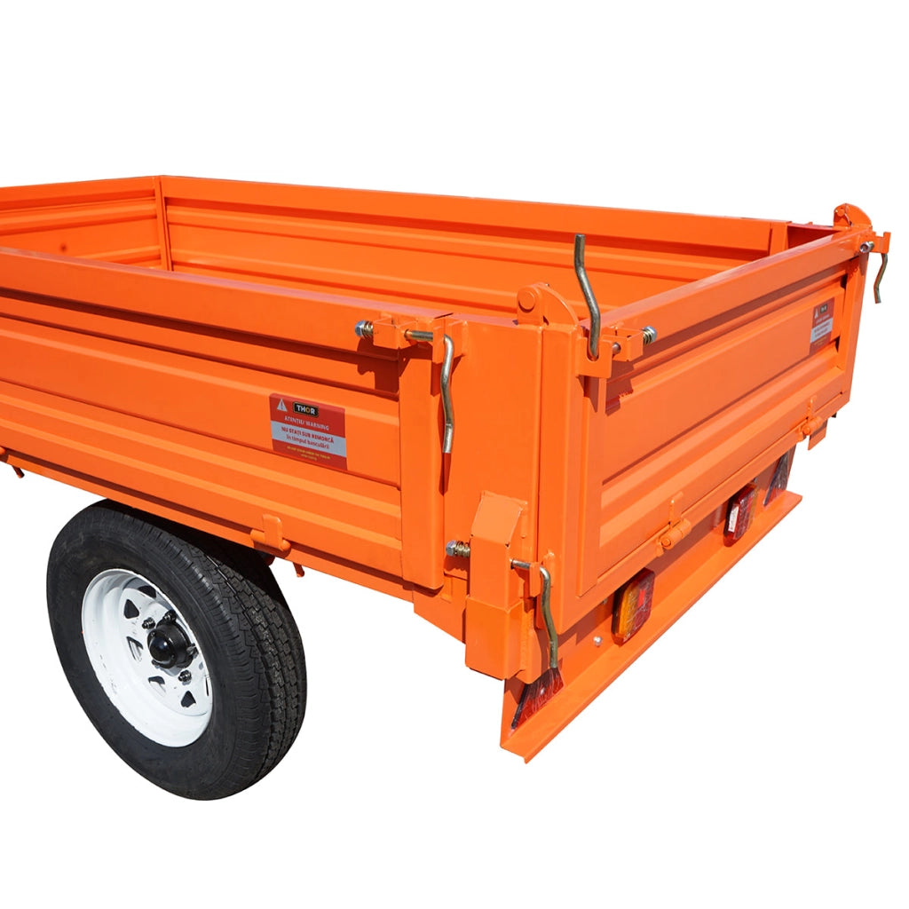 Rimorchio ribaltabile da 1,5T Con impianto elettrico Asse singolo Pneumatici 185R14