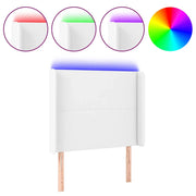 Testiera | Testata a LED Bianco 103x16x118/128 cm in Similpelle