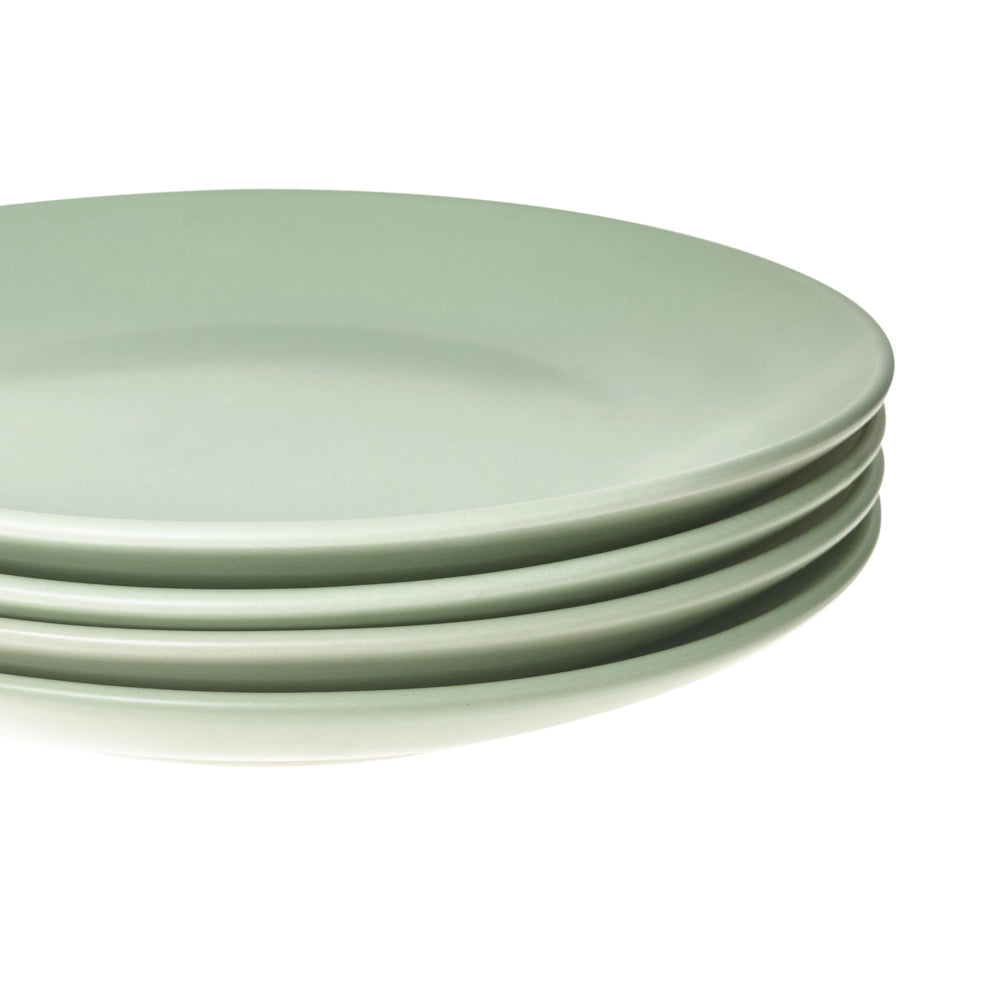 Set di 18 piatti in gres verde con finitura smaltata a mano per 6 persone cucina e sala da pranzo