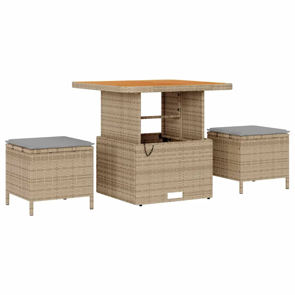 Set Divano da Giardino 11 pcs Beige e Grigio Chiaro polyrattan