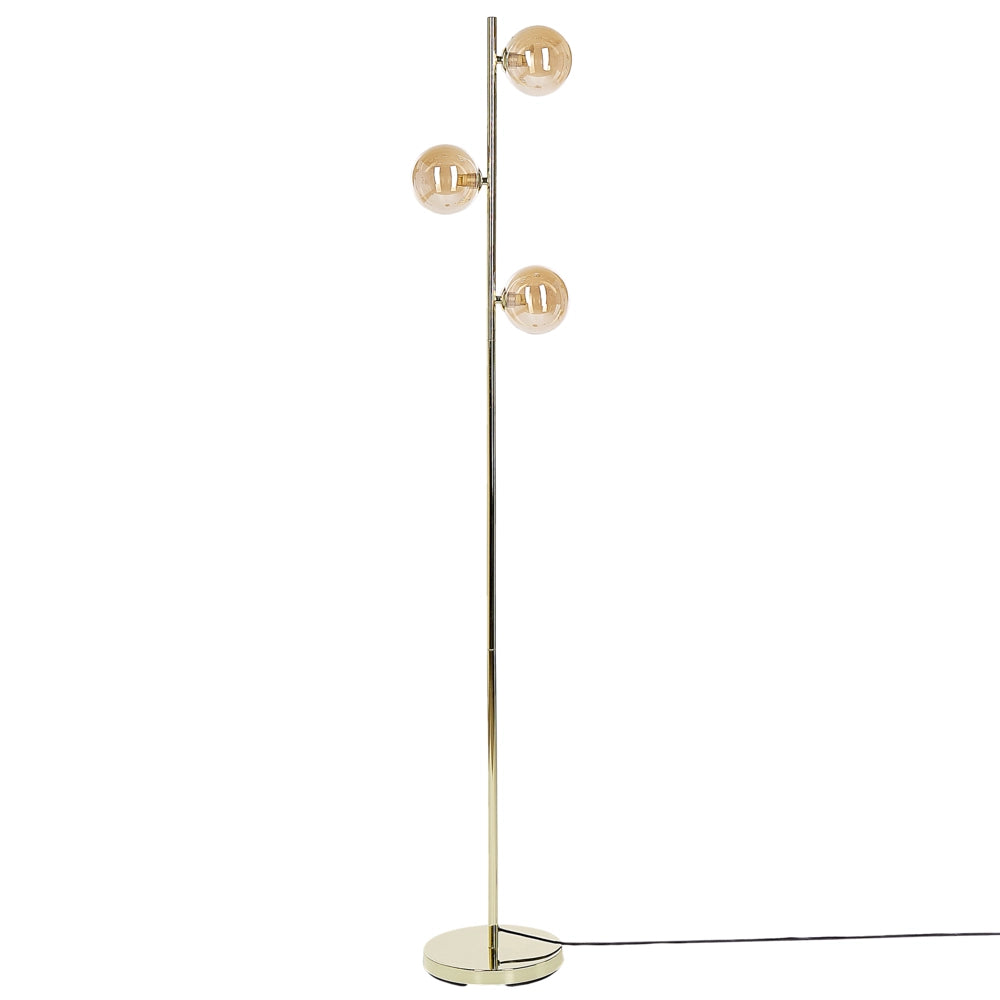 Lampada da terra in metallo con 3 luci metallo oro chiaro soggiorno camera da letto moderno contemporaneo