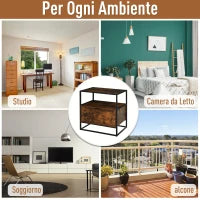 Credenza in Stile Industriale, Comò Vintage in Legno e Metallo per Soggiorno o Camera con 1 Cassetto 73x45.5x76cm