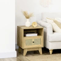 Comodino con Cassetto e Ripiano Aperto Vintage, in Legno, 45 x 39 x 56,5 cm, Legno