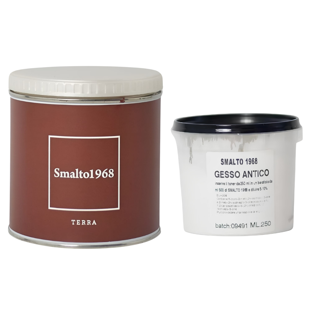 Smalto1968 base acqua gesso antico shabby chic finitura opaca multicolore l 0.5 *** colore- terra, confezione 1