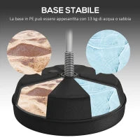 Punching Ball da Terra ad Altezza Regolabile con Guantoni e Base Riempibile, 43x43x126-144 cm, Rosso e Bianco