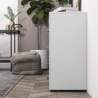 Mobile con Cassetti Cassettiera in Legno per Camera, Cucina, Bagno 90×35×73cm Bianca