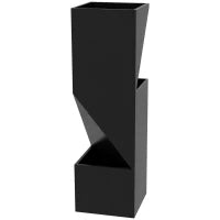 Fioriera da Esterno con 3 Aree di Coltivazione e Fori di Drenaggio, in Metallo Nero, 30x30x100 cm