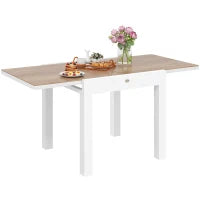 Tavolo da Pranzo da Giardino Allungabile 80-160 cm per 4-6 Posti, Bianco