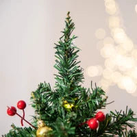 Piccolo Albero di Natale 60cm con 15 Luci a LED e Decorazioni