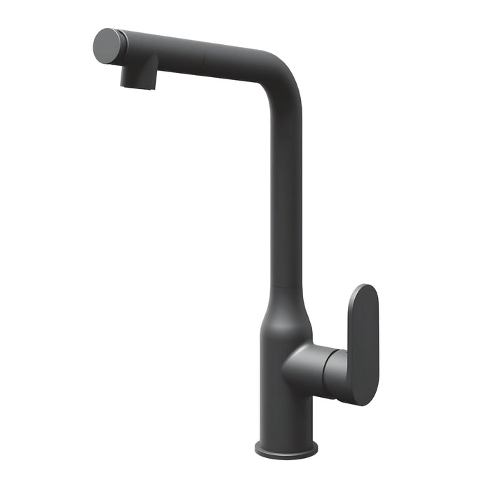 Miscelatore lavello cucina damasco con doccetta estraibile canna orientabile *** finitura- nero opaco, confezione 1