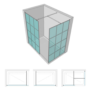 Ogomondo walk-in doccia black con riquadro profilo nero cristallo 8 mm *** misure 87-89xh200 cm, confezione 1