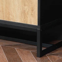 Credenza Moderna da Cucina con 2 Cassetti, 2 Ripiani e un Armadietto, 88x35x160 cm, Legno e Nero