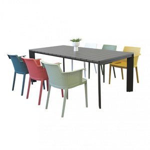 Tavolo Alluminio Connecticut 200X100 Cm Antracite