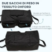 Base per Ombrellone a Sacco Riempibile con 50 kg di Sabbia,  in Plastica e tessuto Oxford, 50x25x18 cm, Nero