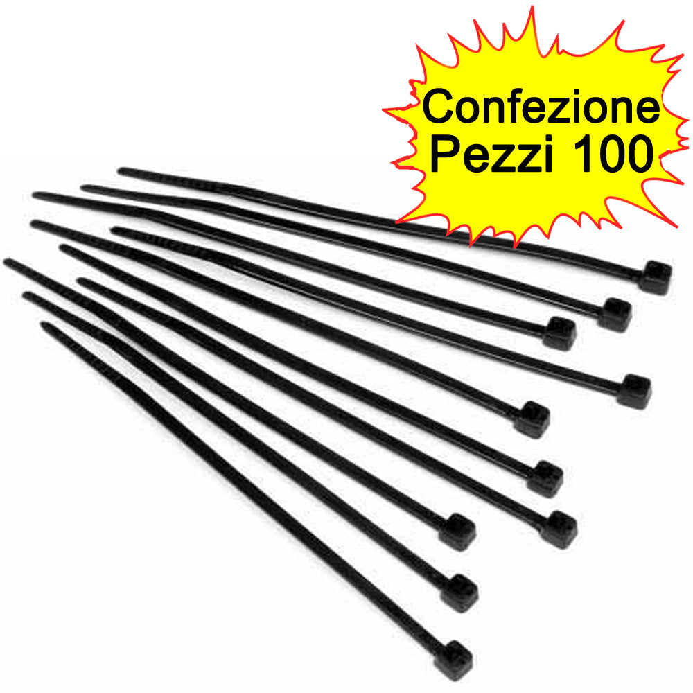 Fascette cablaggio nere gw52254 mm 2,5x203 nere pezzi 100