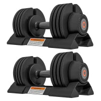 Kit Pesi Regolabili con Porta Manubri e Impugnatura Antiscivolo, in Acciaio e ABS, 33x16x16 cm, Nero