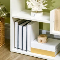 Libreria Moderna a 6 Livelli con 11 Scaffali Aperti per Studio e Soggiorno, 61x23x162.6 cm, Bianco