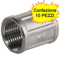 Manicotto in ottone cromato ff 1/2 confezione pezzi 10