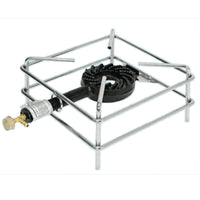 Fornellone acciaio cromato a filo 30x30 con bruciatore in ghisa a fiamma alta