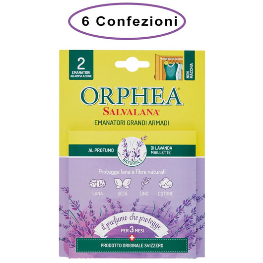 Orphea salvalana foglietti per cassetti e armadi profumo lavanda 6 confezioni da 2 foglietti